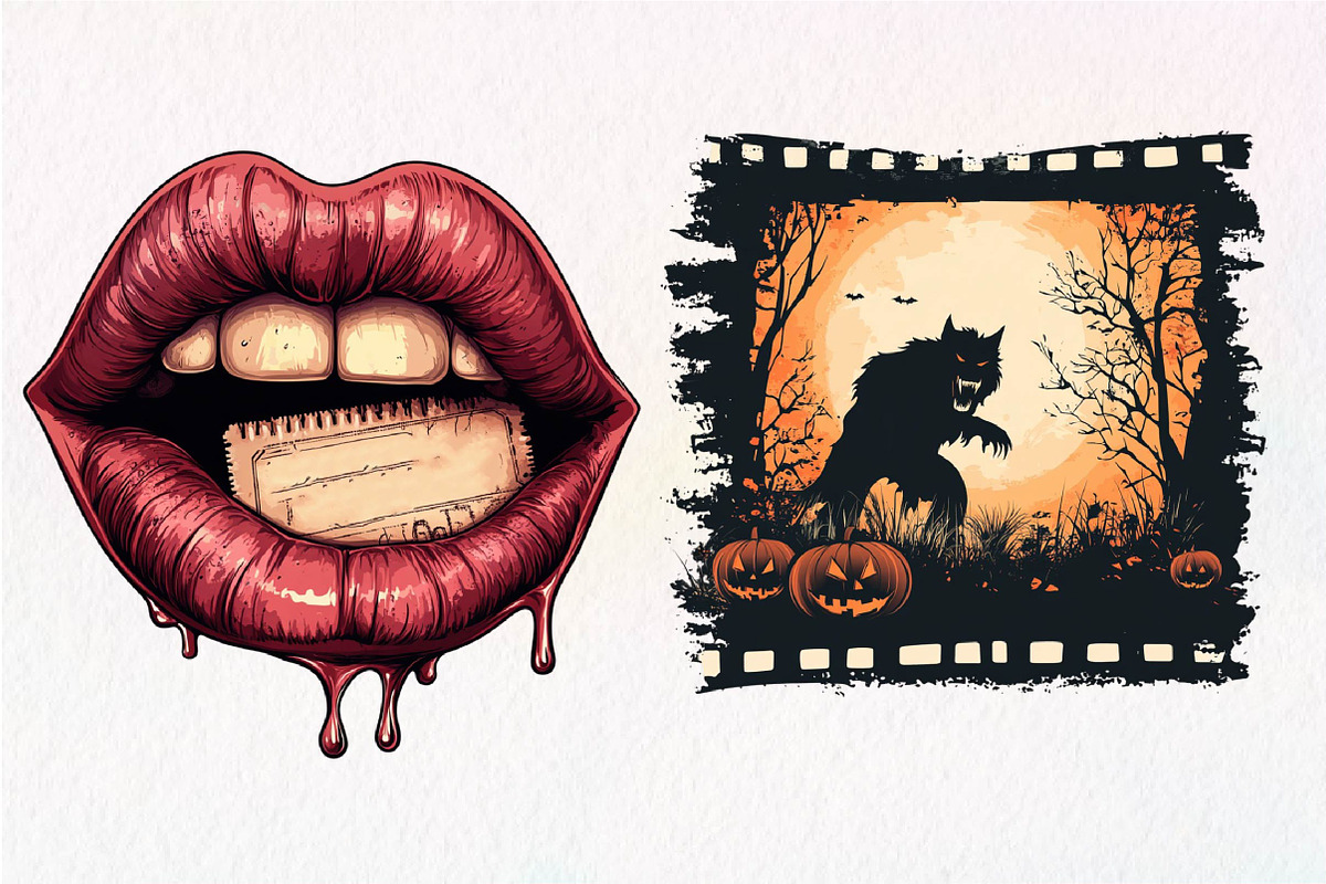 Vintage Halloween & Cinema Clipart, an Illustration by Dream Creation (Photo 7 of 7)