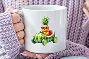 Summer Pineapple Car Clipart, an Illustration by DreamCafeArt (Thumbnail 5 of 7)
