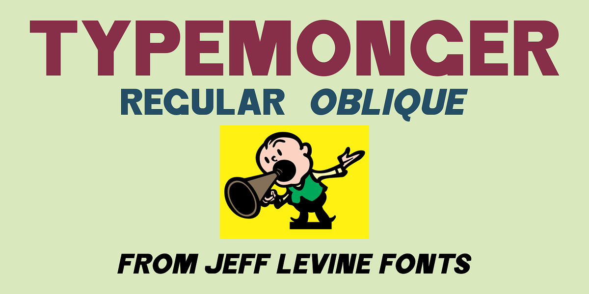 Typemonger JNL, a Sans Serif Font by Jeff Levine Fonts (Photo 1 of 5)