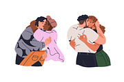 Love couples kiss with passion set, a Person Illustration by Good Studio (Thumbnail 5 of 19)