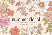 Summer Floral Patterns and Vectors, a Decorative Illustration by Emma Webb Studio (Thumbnail 1 of 14)