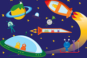 Space Aliens and Robots, an Illustration by lingard design (Thumbnail 6 of 7)