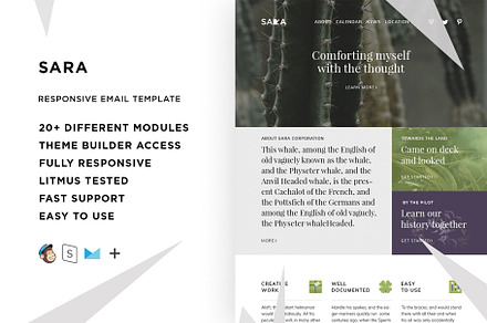 Sara – Responsive Email template, an Email Template by ThemesCode