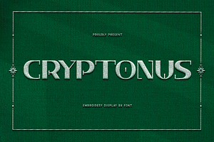 Cryptonus-Embroidery Display BX Font, a Sans Serif Font by overlaytemplates