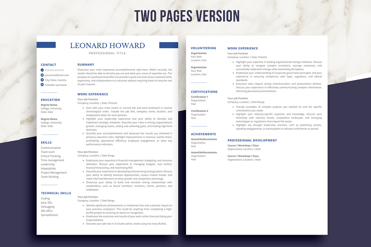 Resume Template for word - Modern, a Resume Template by aivos (Photo 3 of 7)