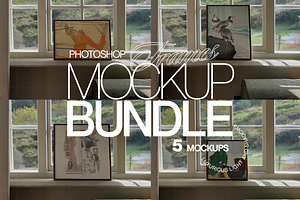 5 Frame Mockups Countryside View, an Advertising Mockup by WasMockups