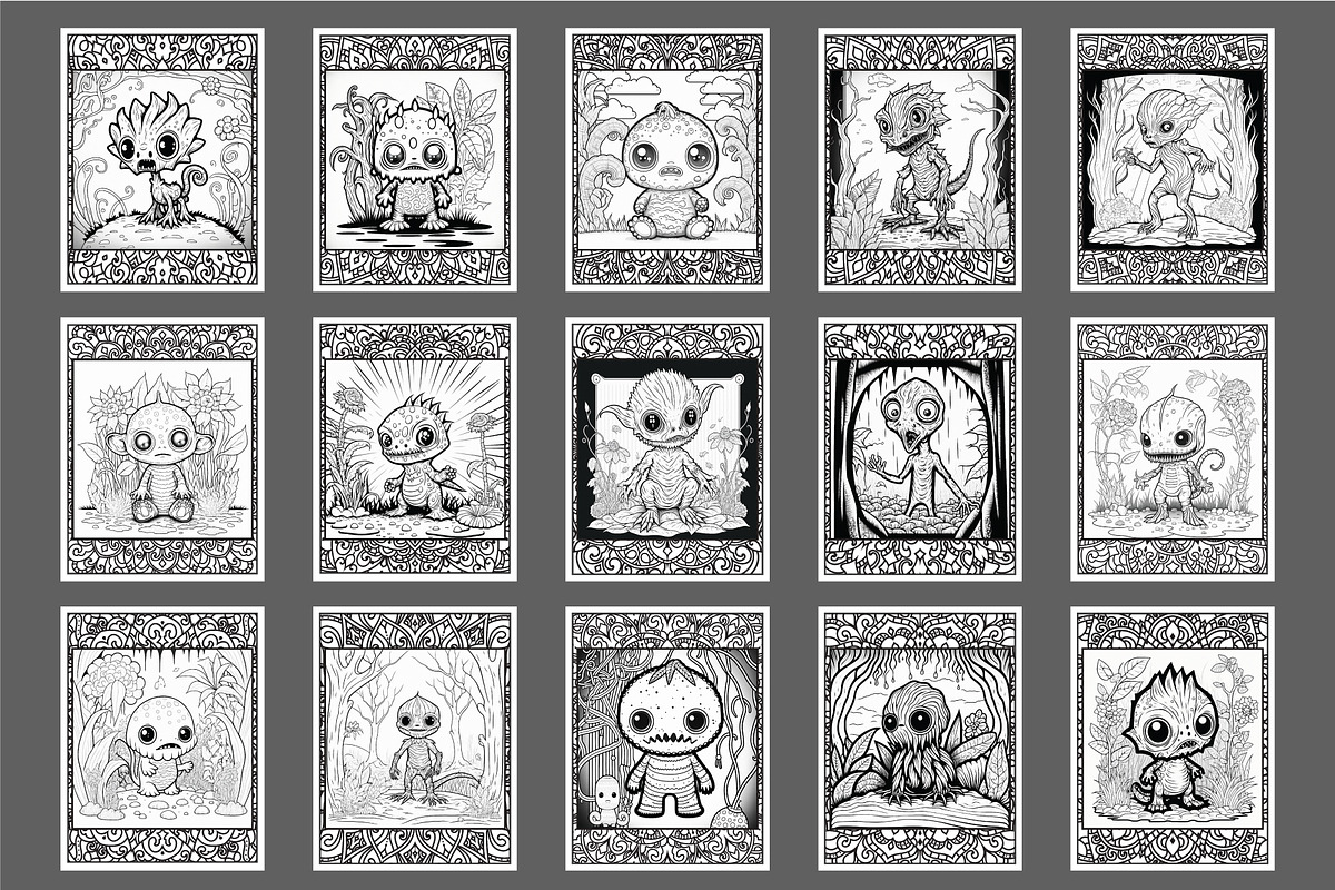 120 Monster Coloring Pages, an Object Illustration by Blue Digital Studio (Photo 3 of 3)