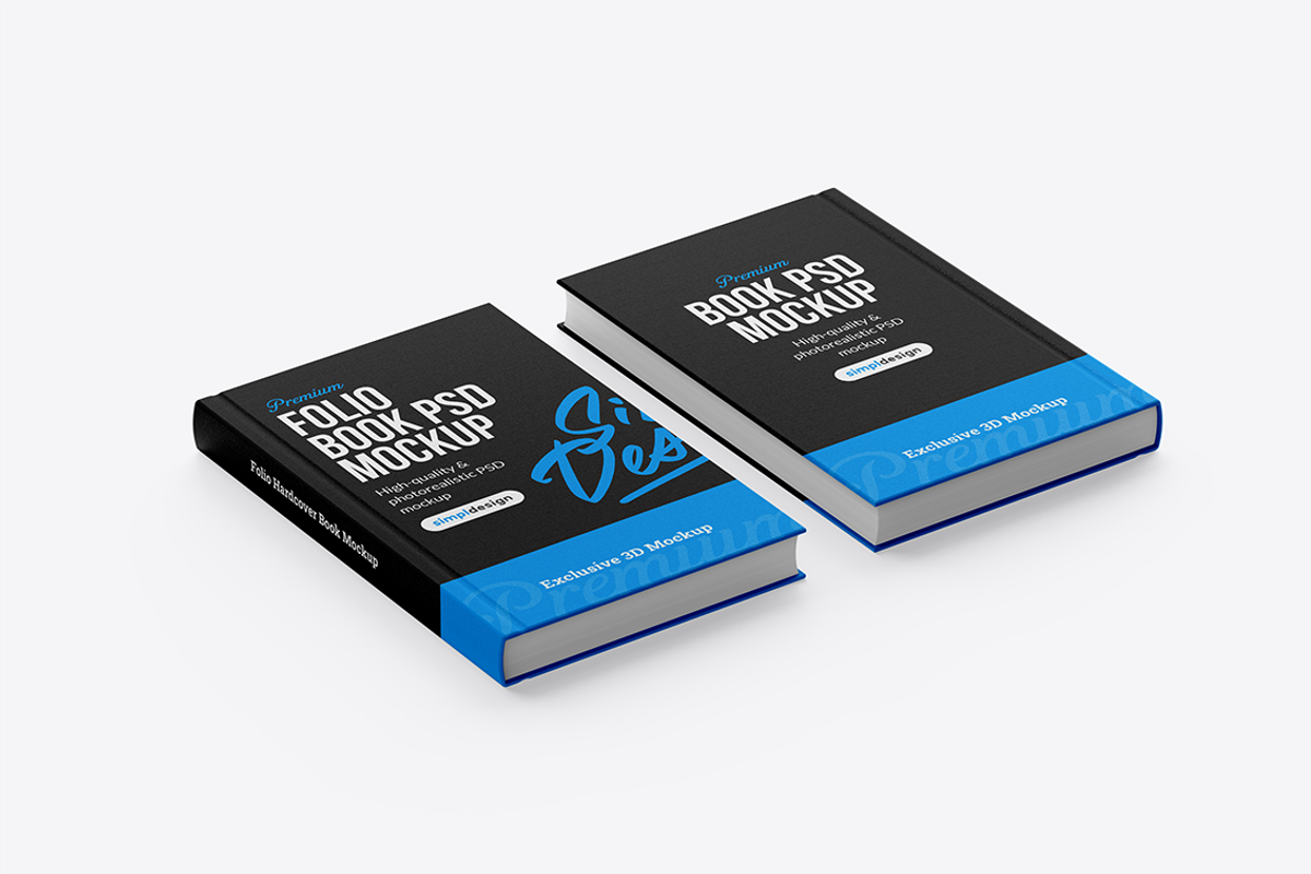 Folio Hardcover Book Mockup, a Books & Magazine Mockup by SimplDesign (Photo 11 of 13)