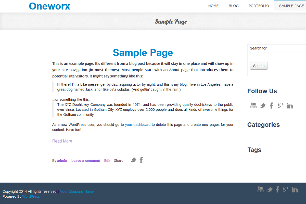 Oneworx, a WordPress Template by themeworx (Photo 4 of 4)