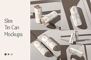 250ml Slim Tin Can Mockups, a Packaging Mockup by DesignNeutrons (Thumbnail 1 of 7)