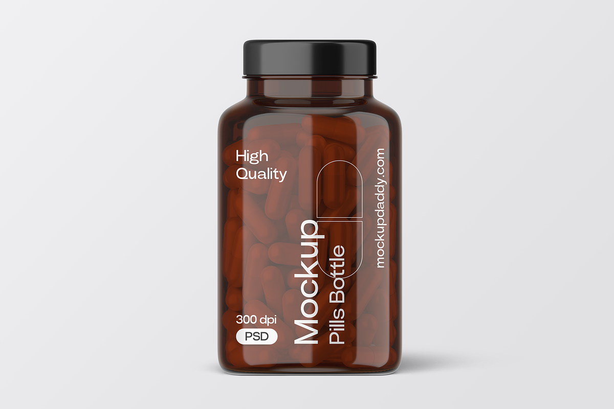 Vitamin & Supplement Bottle Mockup, a Cups & Container Mockup by Mockupdaddy (Photo 1 of 28)