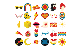 Colorful Sticker Vector Collection