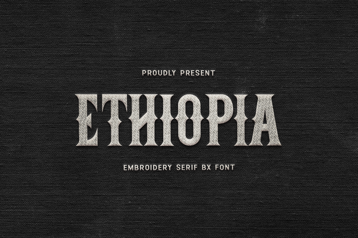 Ethiopia - Embroidery Serif BX Font, a Serif Font by overlaytemplates (Photo 1 of 5)