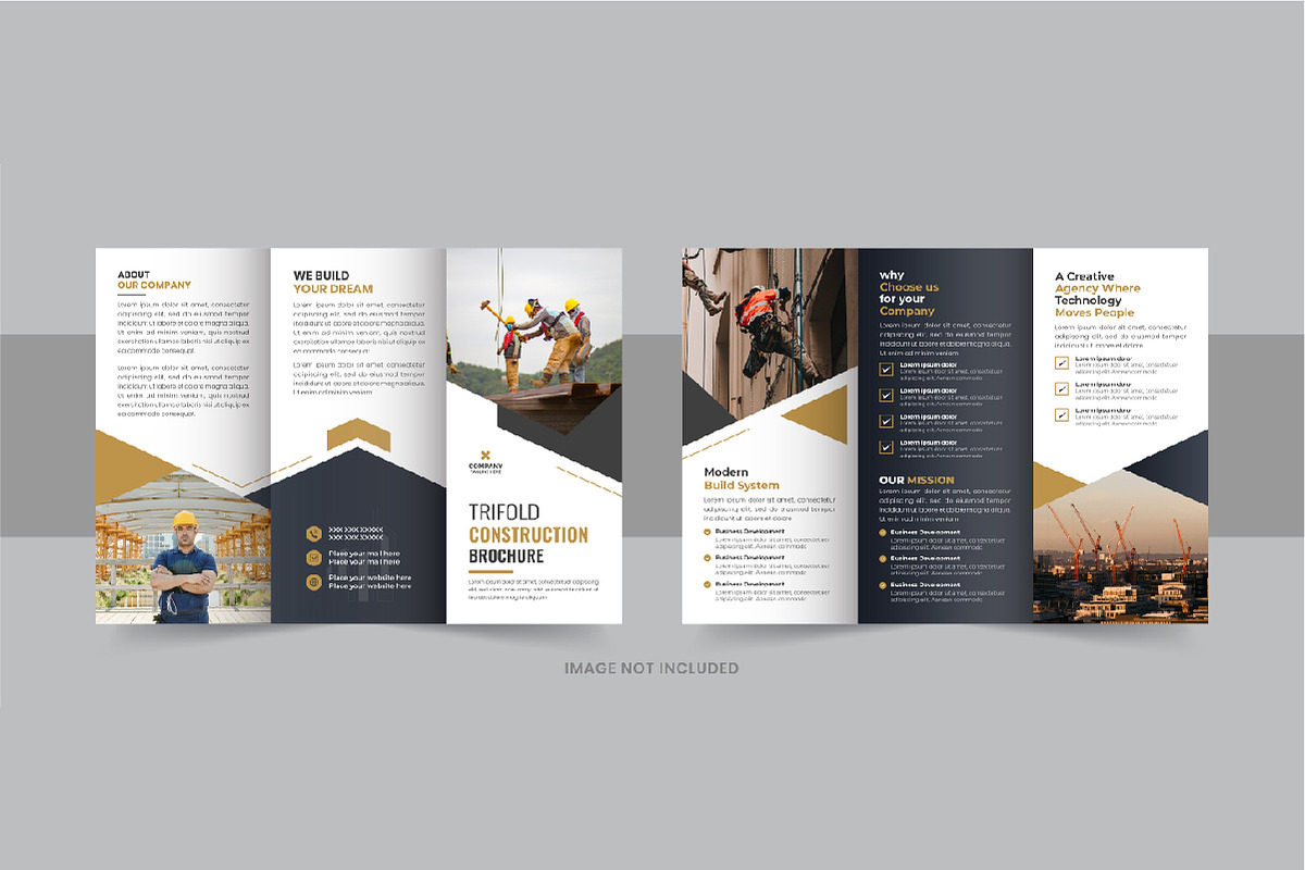 Construction trifold brochure design, a Brochure Template by Pavel_design