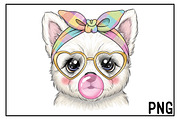 Spring Dog Sublimation Png, an Illustration by Black Bird Studio (Thumbnail 1 of 3)