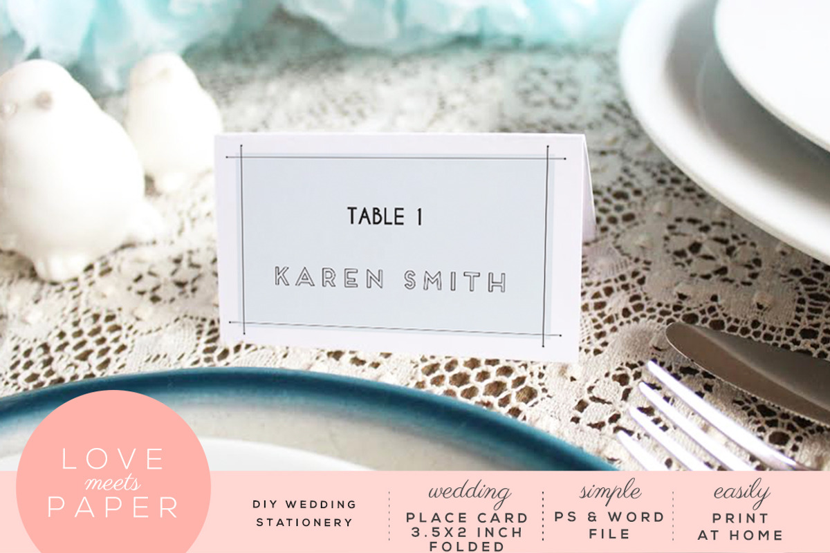 Table Name Place Card  PC2005, a Card Template by Love Meets Paper (Photo 1 of 2)