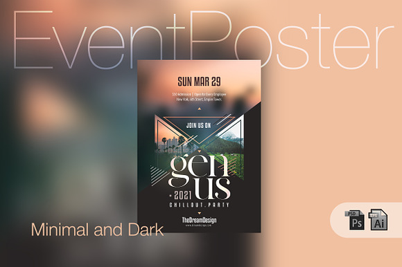 Minimal Dark Event Poster preview 2