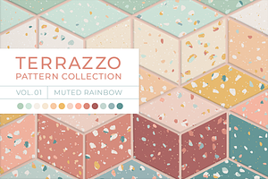 Muted Rainbow Terrazzo Patterns