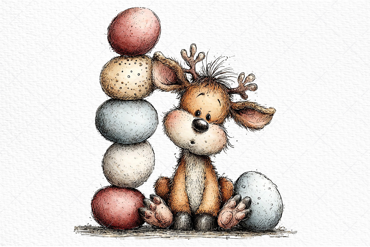 Whimsical Easter Deer Clipart, an Illustration by Craft Nest (Photo 11 of 11)