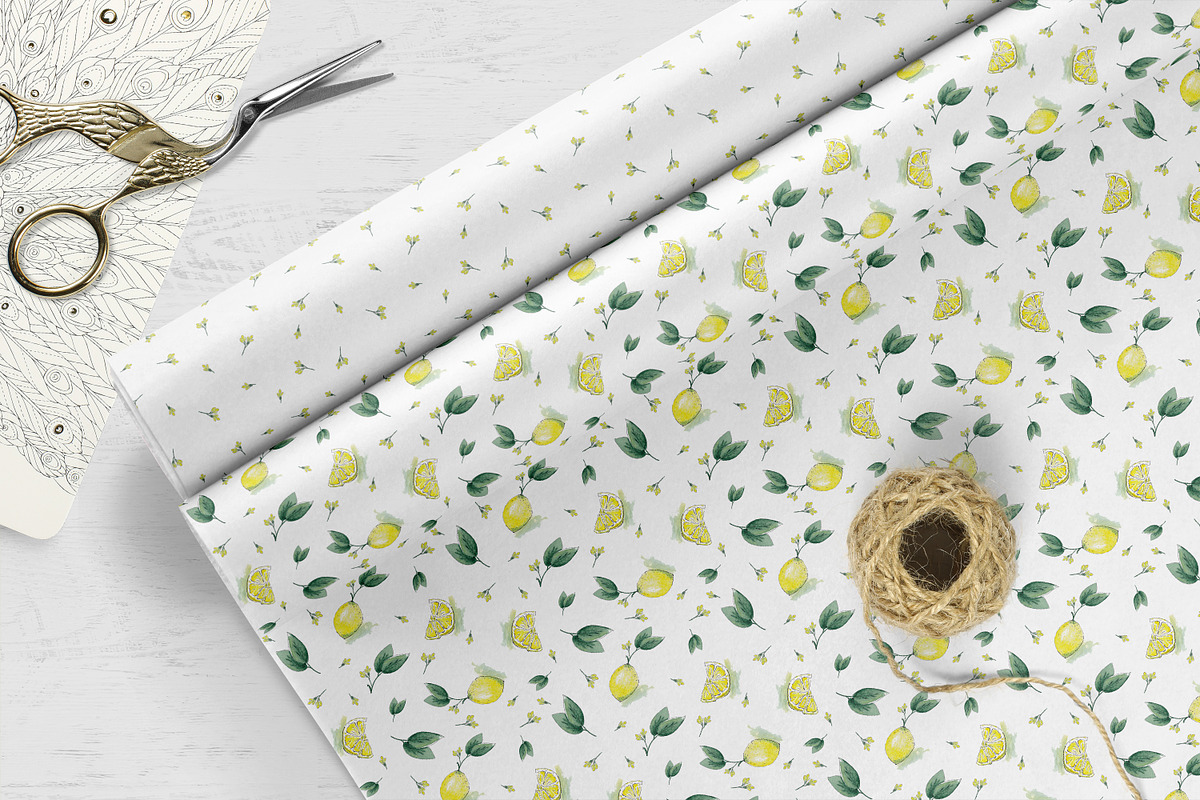 Watercolor Citrus Seamless Patterns, a Pattern Graphic by Oksana Dovhopol Art (Photo 9 of 12)