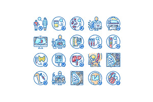 health check medical doctor icons, an Object Illustration by pikepicture