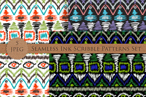 SCRIBBLE Ink Seamless Folk Patterns