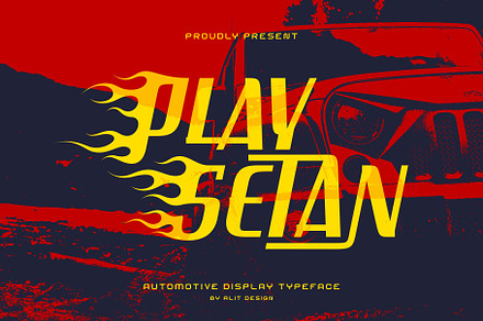 Play Setan Typeface, a Sans Serif Font by alit design