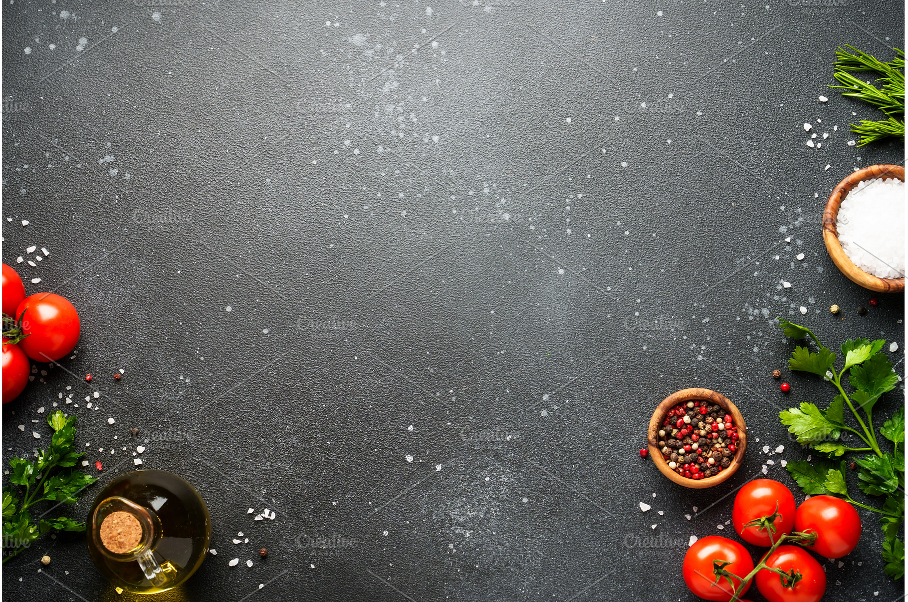 Kitchen table with ingredients for, a Food & Drink Photo by Nadia-nb
