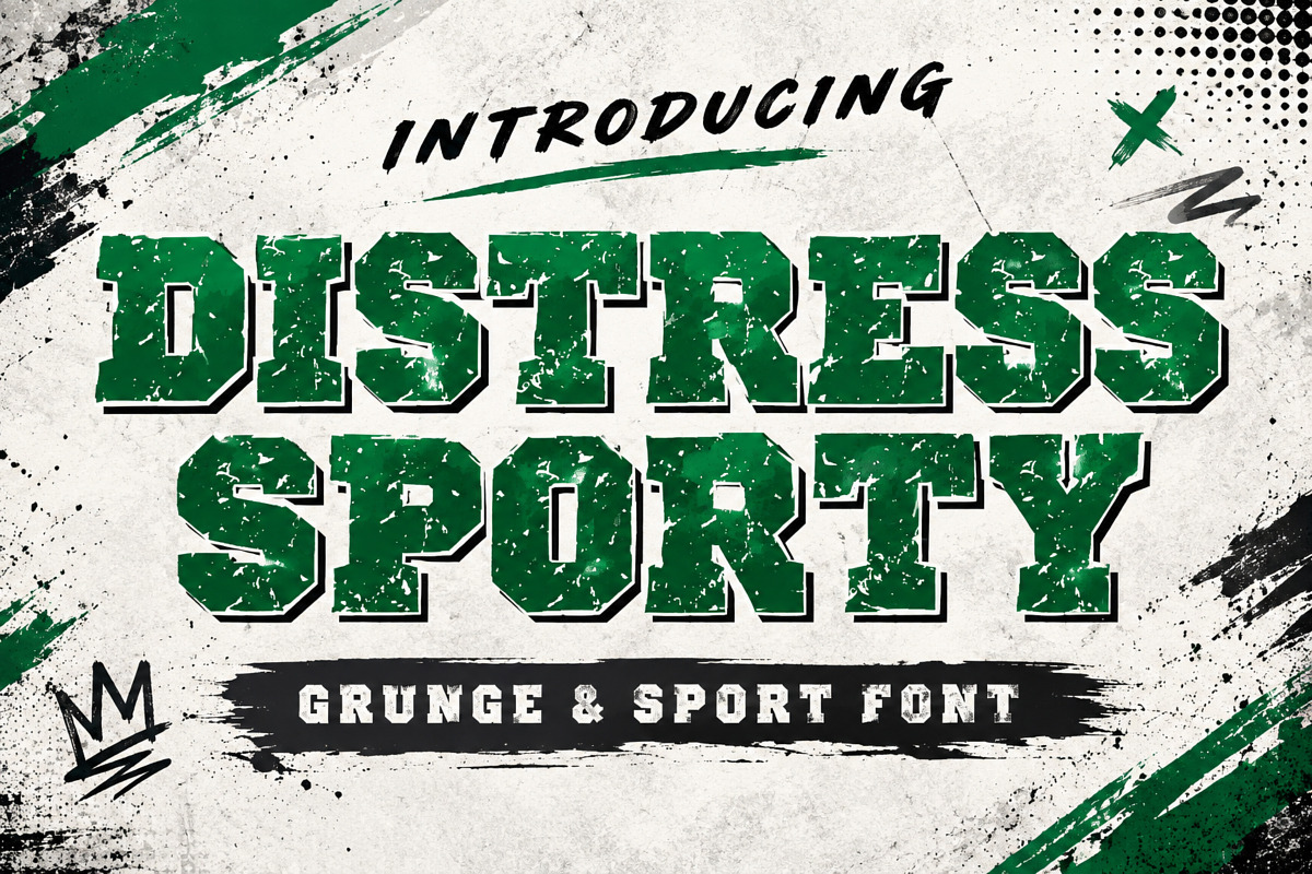 Distress Sporty Font – Bold Athletic, a Slab Serif Font by Limited.studio (Photo 1 of 6)