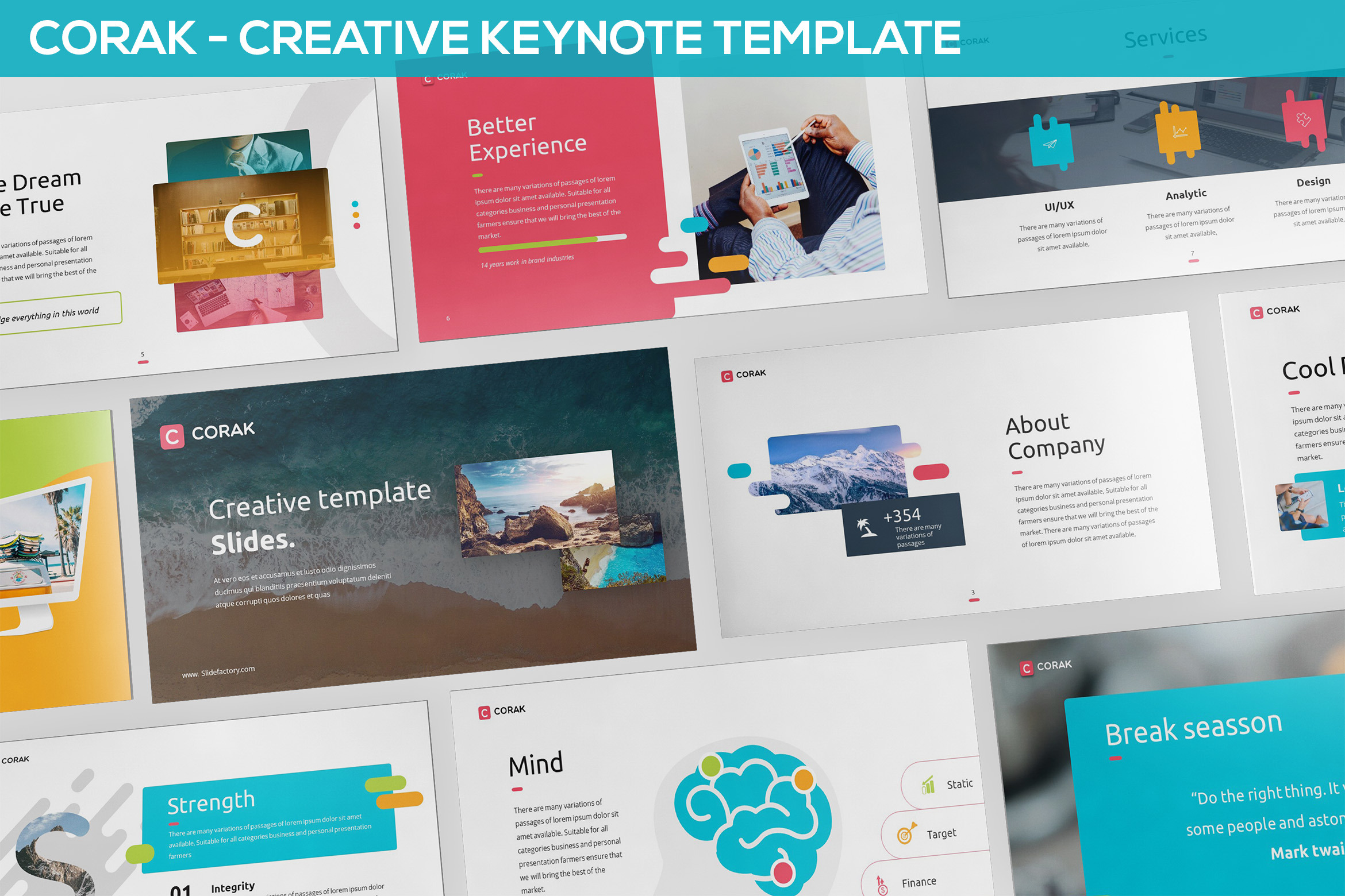 Corak - Creative Keynote Template, a Presentation Template by SlideFactory
