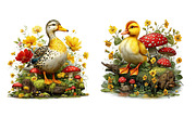 Whimsical Spring Duck Clipart, an Illustration by Dream Creation (Thumbnail 5 of 5)