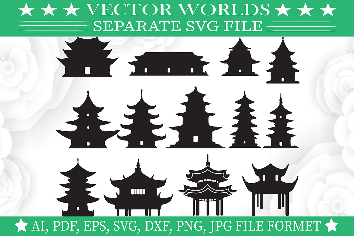 Pagoda Svg, Home, House Svg, an Object Graphic by VectorWorlds (Photo 1 of 3)