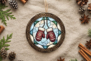 Stained Glass Mittens Christmas Art, a Seasonal Illustration by CrexoraLab (Thumbnail 2 of 3)