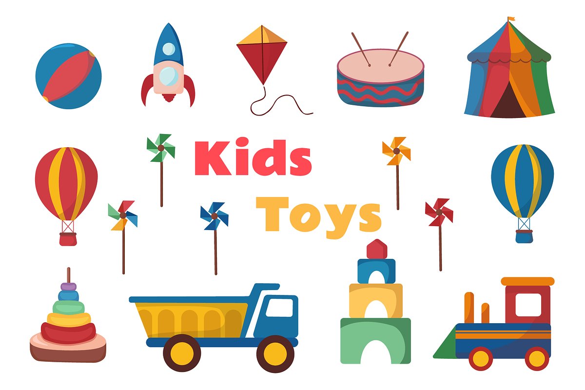 Cute Kids Toys Illustration Set, an Education Illustration by Artnivora.Std (Photo 1 of 3)