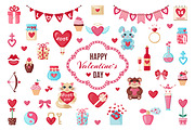 Set of Valentine's Day elements, an Object Graphic by MalniArt (Thumbnail 1 of 4)