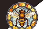 Honey Bees Png Stained Glass Clipart, an Animal Illustration by Tanya Kart (Thumbnail 3 of 7)