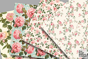 Vintage Pink Roses Flowers Floral, a Pattern Graphic by Fine Purple Elephant (Thumbnail 3 of 5)