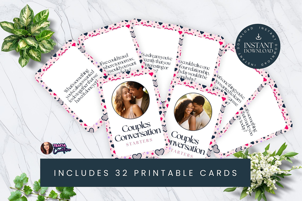 30 Couples Conversation Starters, a Card Template by Tracia Creative (Photo 1 of 4)