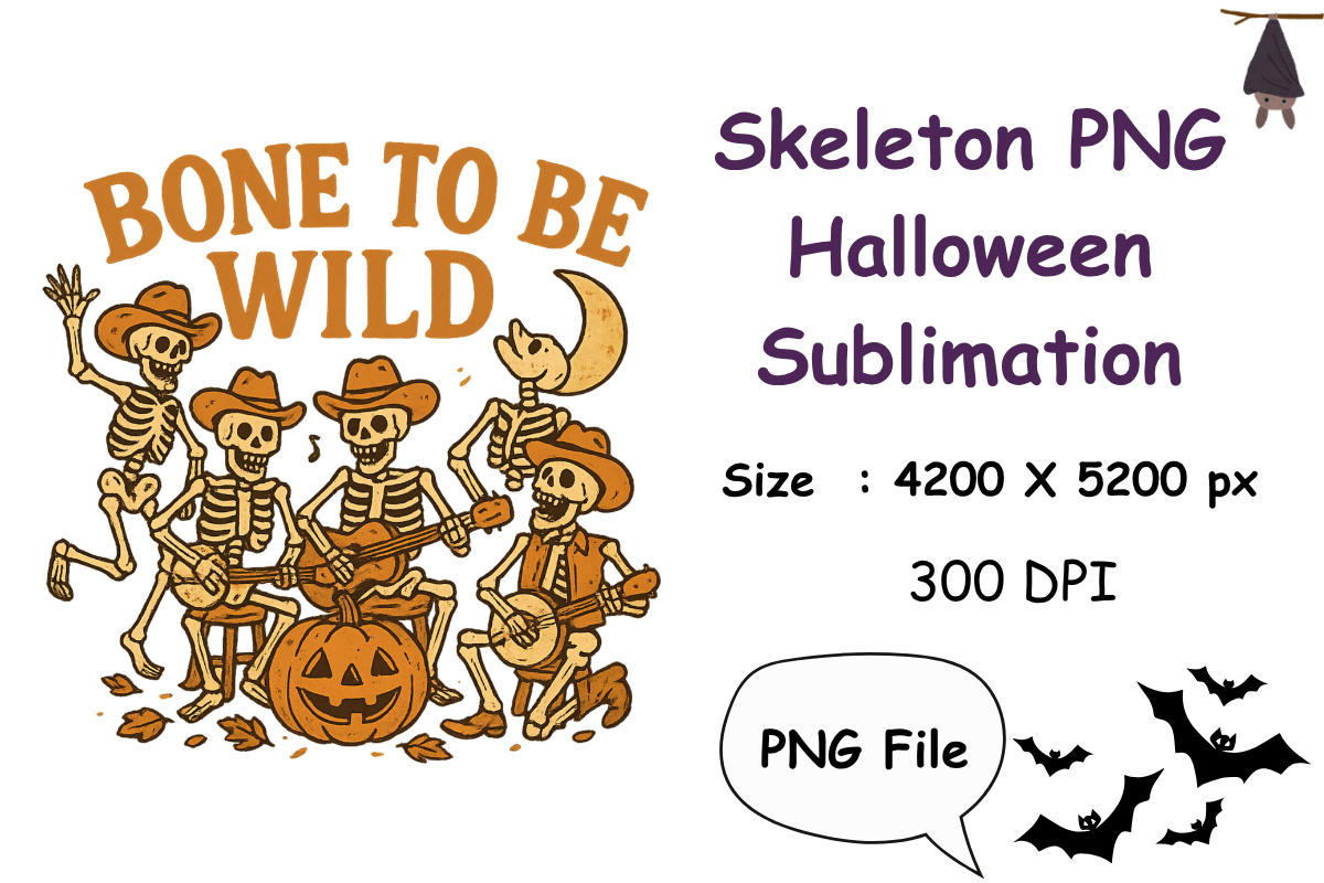 Skeleton PNG - Halloween Sublimation, a Seasonal Illustration by Smillyy Threads (Photo 2 of 8)