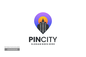 Pin City Gradient Colorful Logo, a Branding & Logo Template by ivan_artnivora