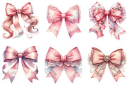 Soft Pink Watercolor Coquette Bow, an Illustration by DreamArtGraphic (Thumbnail 4 of 4)