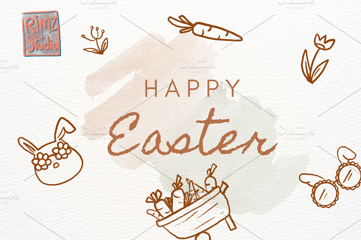 Easter Doodle Elements Hand Drawn, an Illustration by RimzStudio (Photo 9 of 10)