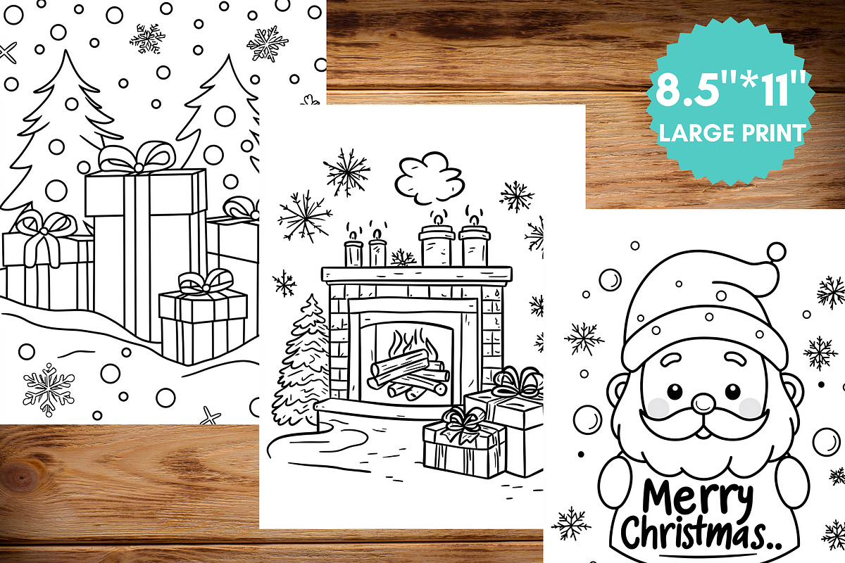 Christmas Coloring Pages for Kids, a Brochure Template by LA Design (Photo 5 of 10)