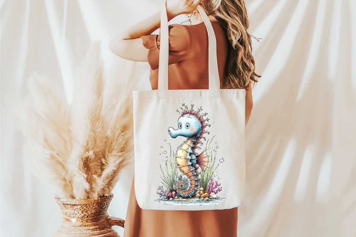Whimsical Seahorse Clipart, a Seasonal Illustration by designcity5 (Photo 5 of 5)