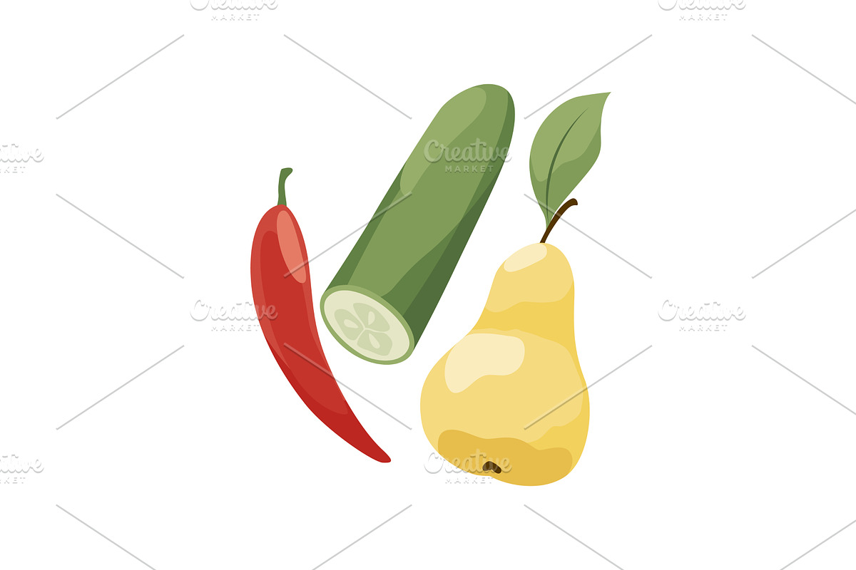 A Colorful Selection of Fresh, an Object Illustration by Things for designers