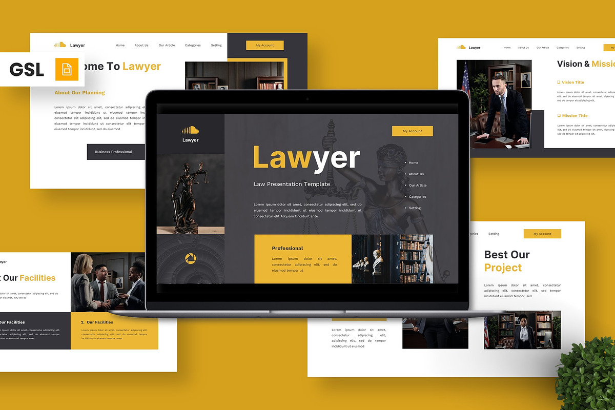 Lawyer - Law Google Slide, a Presentation Template by Deepslide Studio (Photo 1 of 4)
