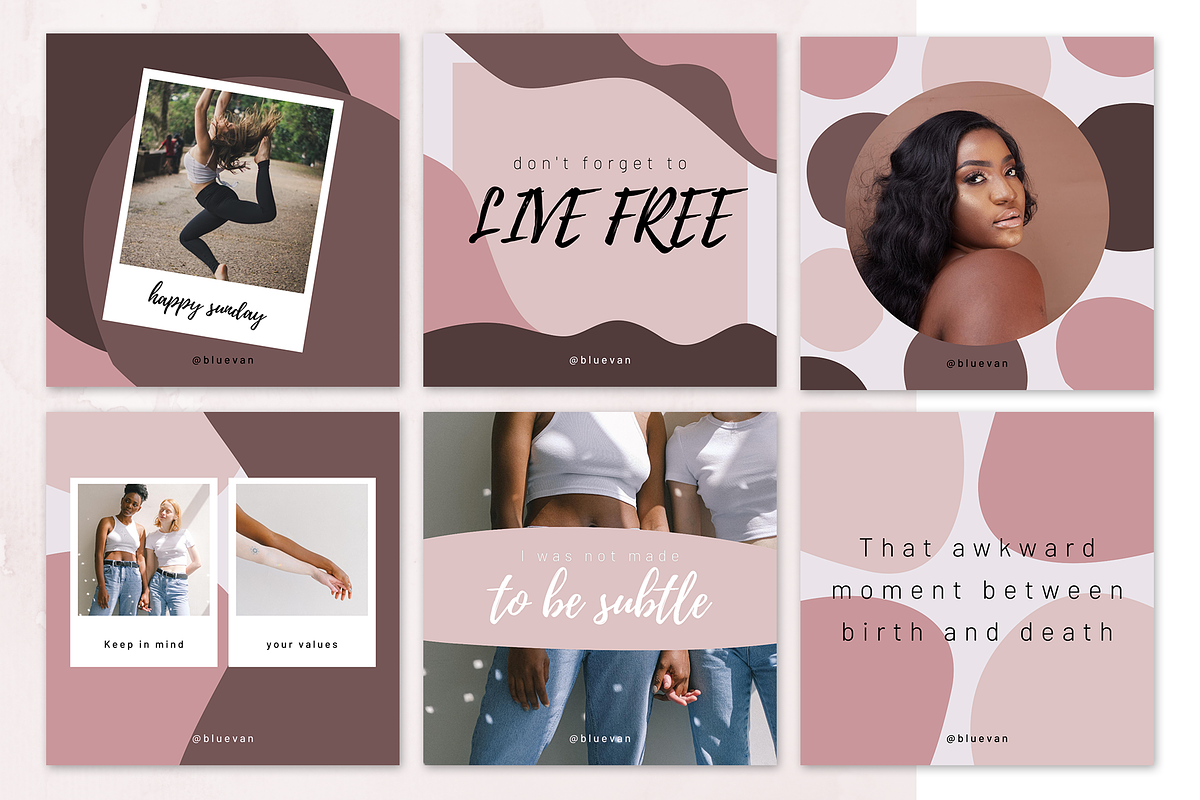 Pale Pink Curves Instagram Templates, a Social Media Template by bluevan (Photo 4 of 5)