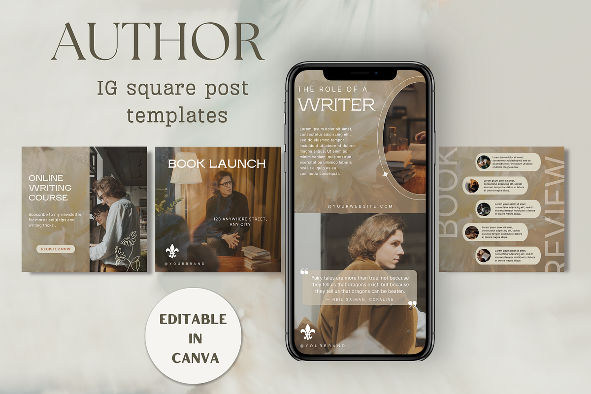 Author Instagram Post template, a Social Media Template by Petite Zakka Boutique (Photo 1 of 6)