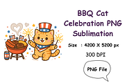 BBQ Cat Celebration PNG – Sublimatio, a Seasonal Illustration by Smillyy Threads (Thumbnail 1 of 6)
