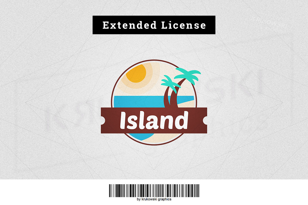 Tropical Island Resort Logo Template, a Branding \u0026 Logo Template by  Krukowski Graphics, image size:1200x800